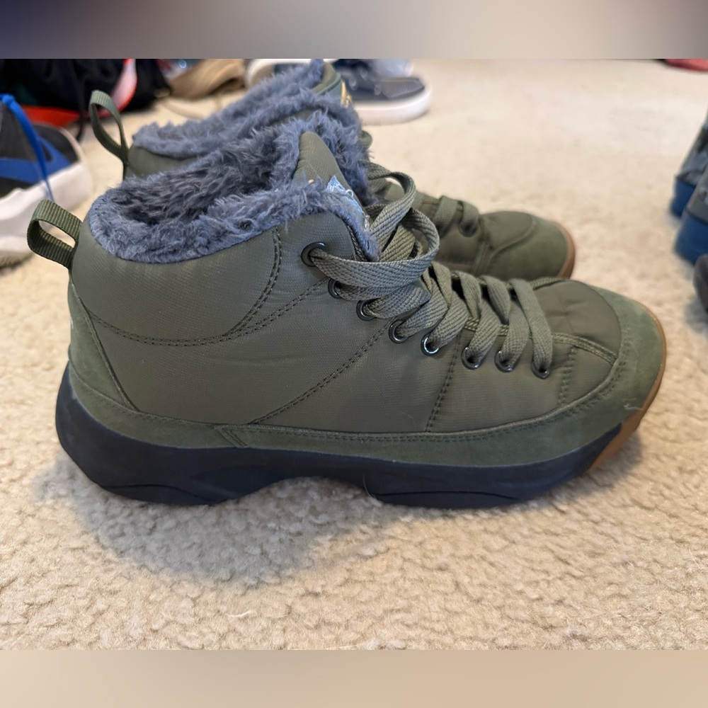 Green Fur-Lined waterproof High-Top Boots